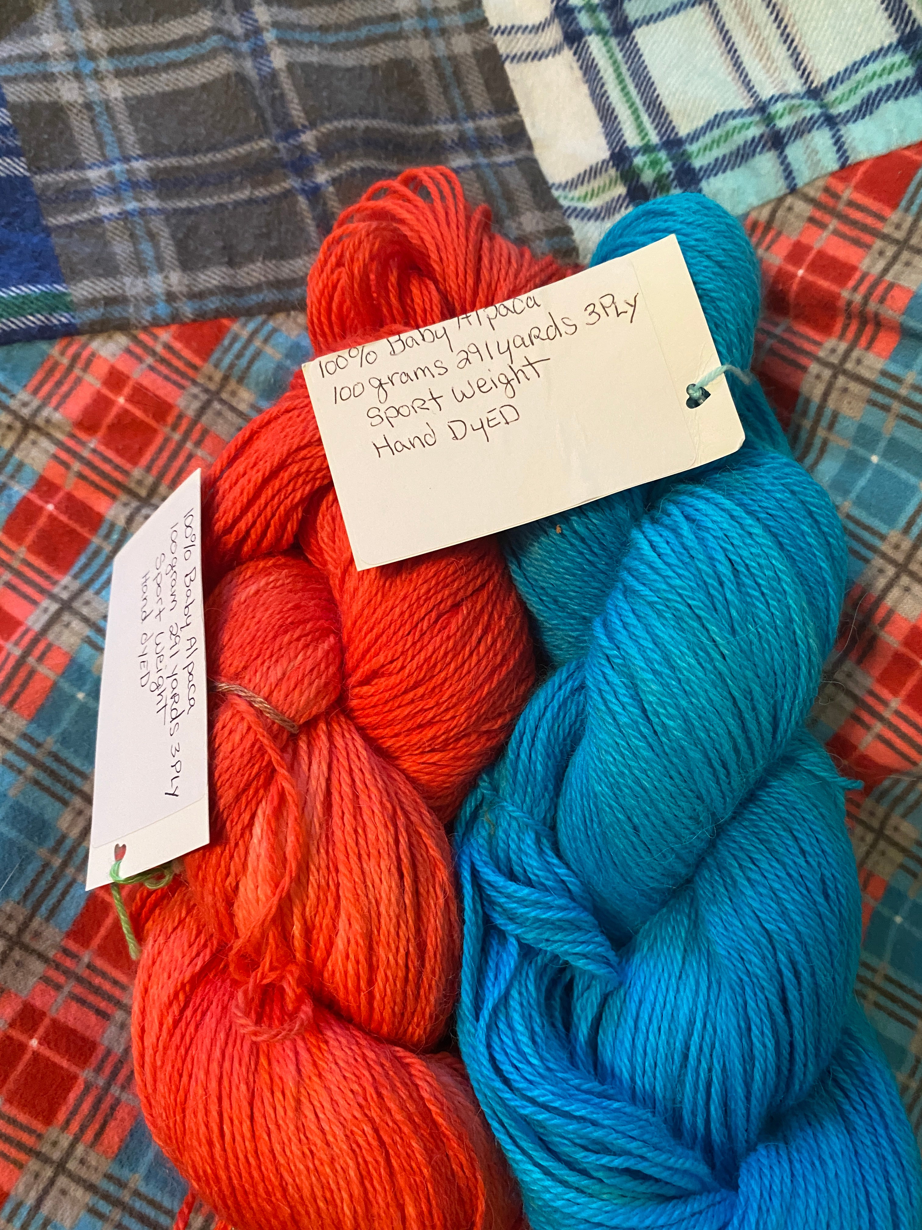 Hand Dyed Baby Alpaca Sport Weight Yarn – 100g/291yds