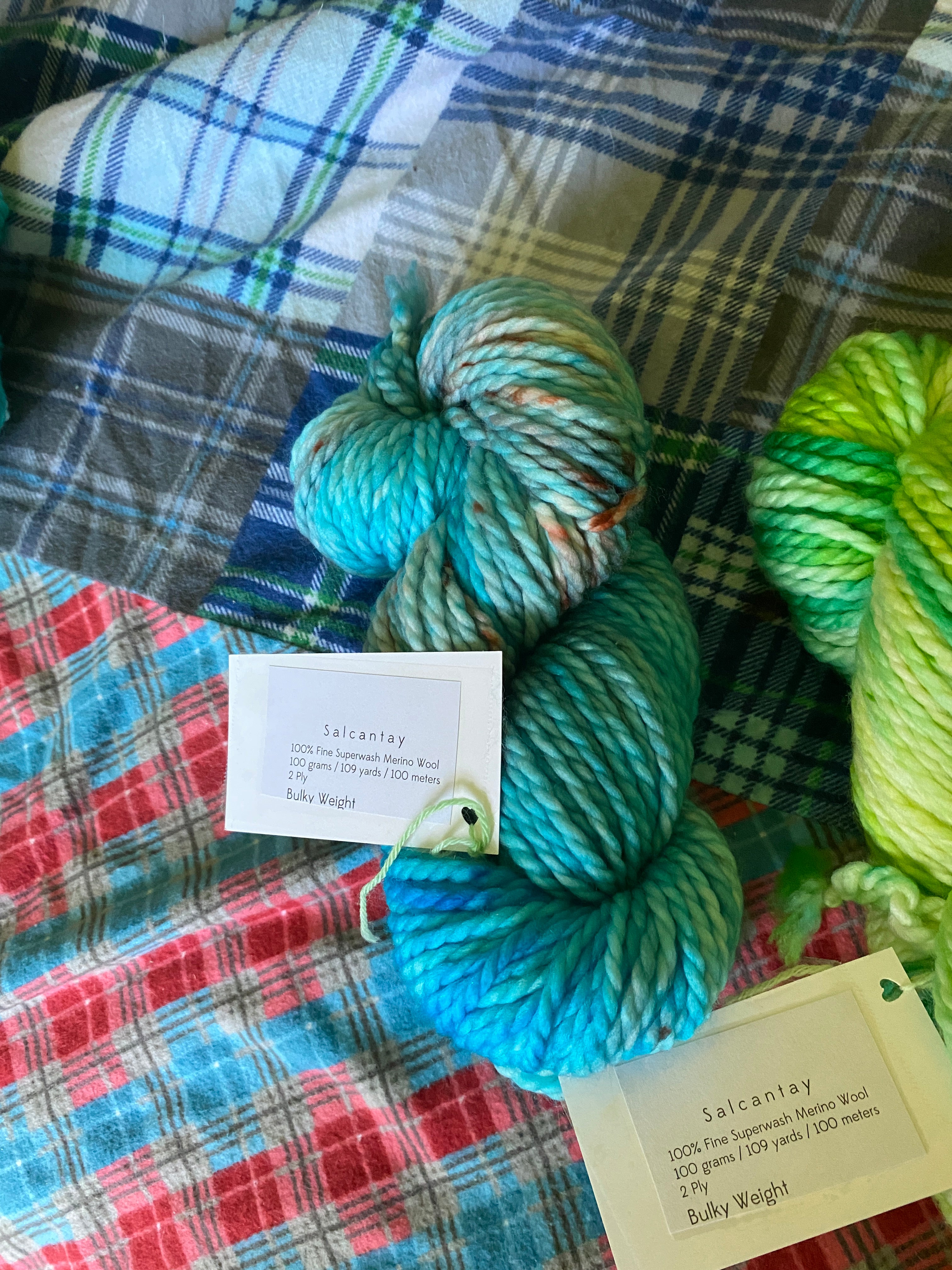 Hand dyed bulky weight merino wool 2 ply/109 yards