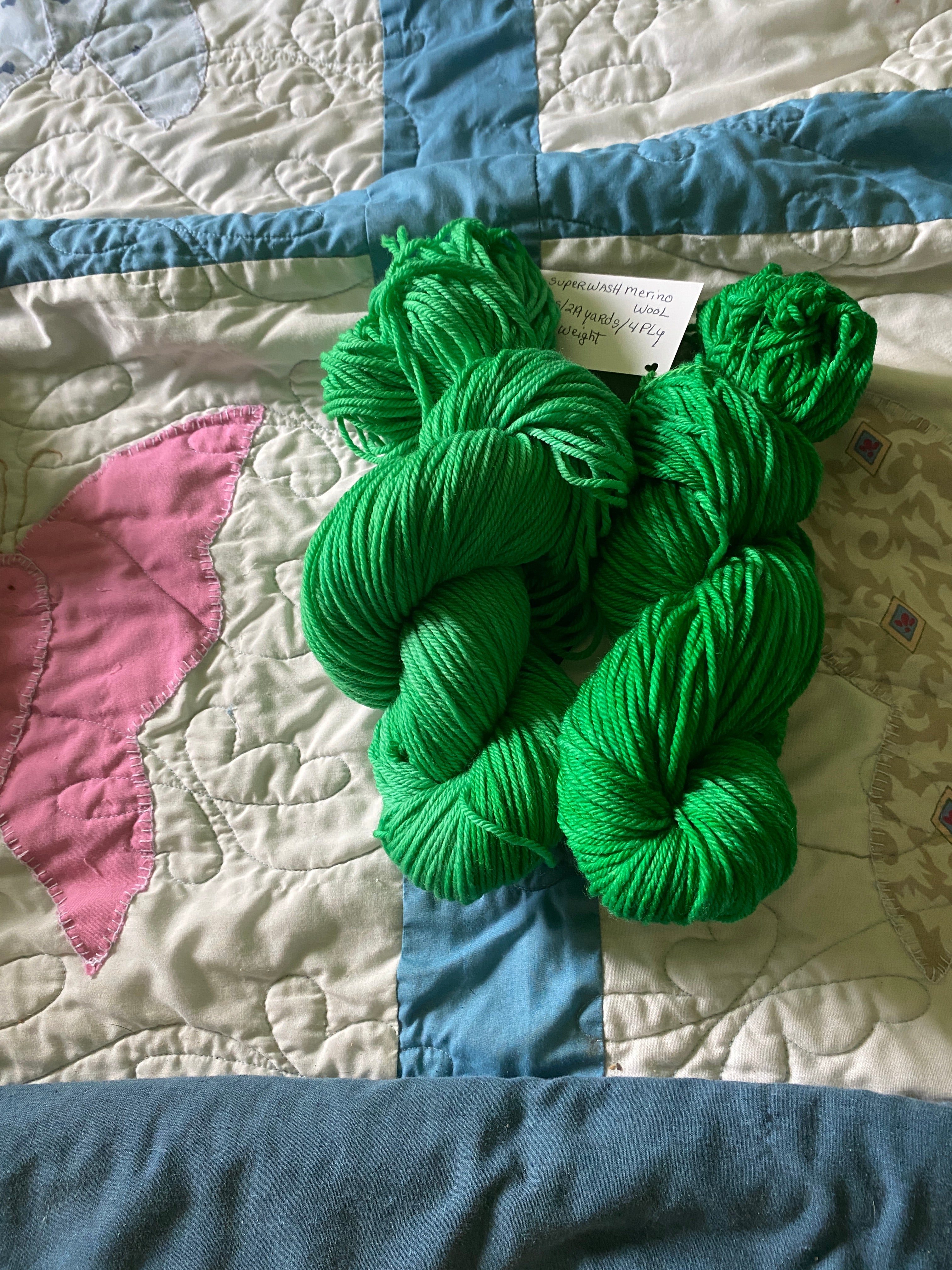 hand dyed  super-wash merino wool worsted weight